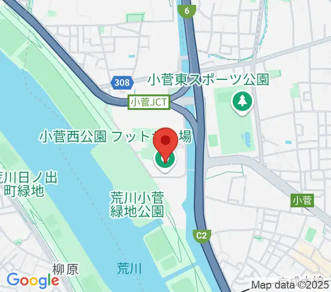 小菅西公園フットサル場の地図