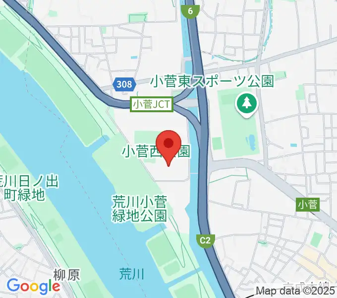 小菅西公園フットサル場の地図