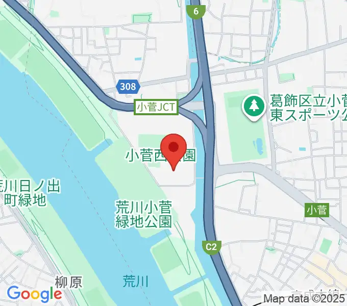 小菅西公園フットサル場の地図