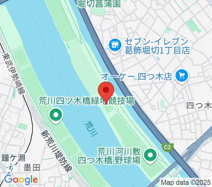 四つ木橋球技場の地図