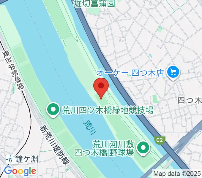 四つ木橋球技場の地図