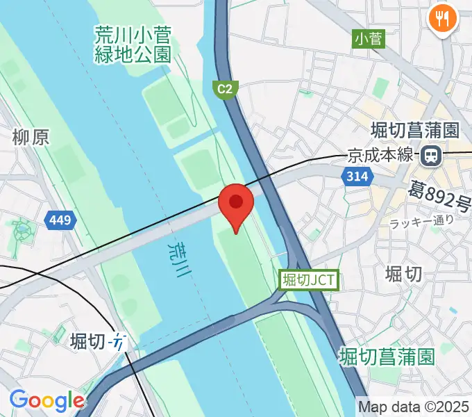 堀切橋少年野球場の地図