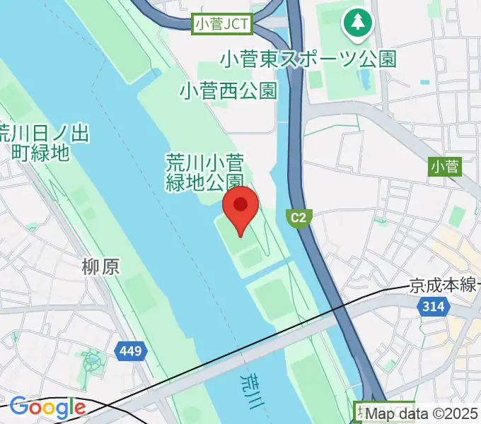 堀切橋少年硬式野球場の地図