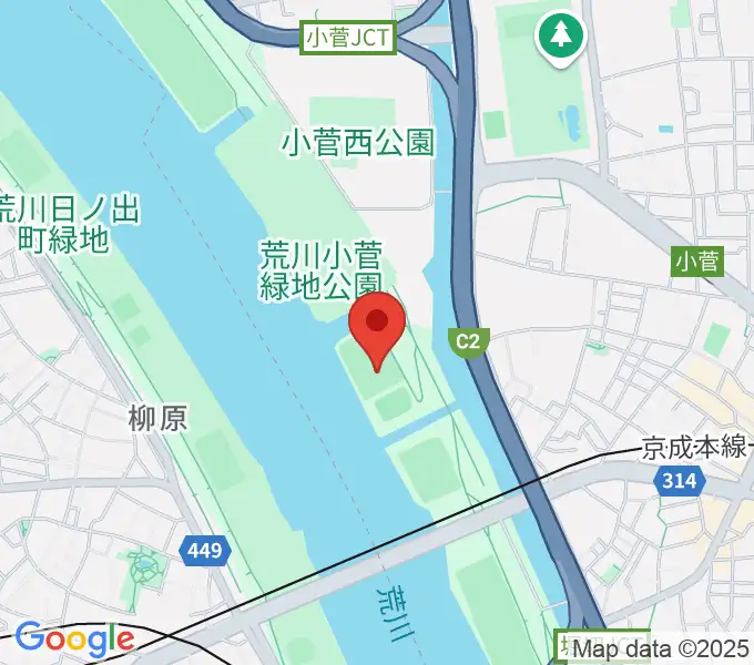堀切橋少年硬式野球場の地図