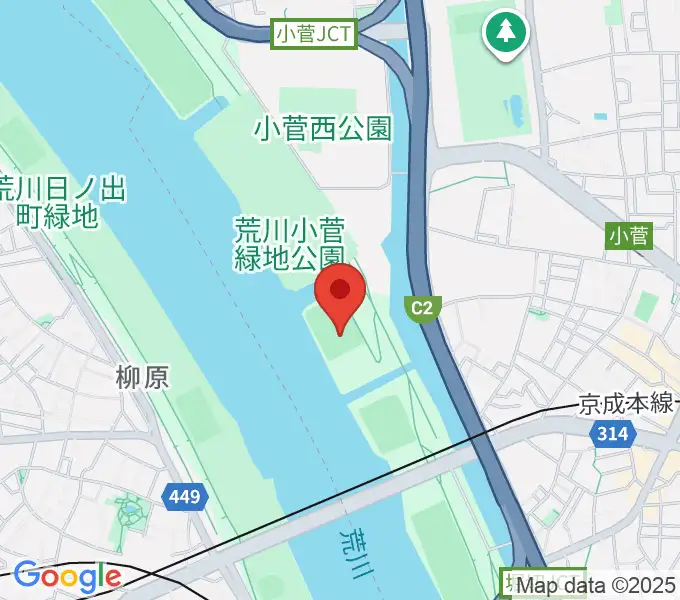 堀切橋少年硬式野球場の地図