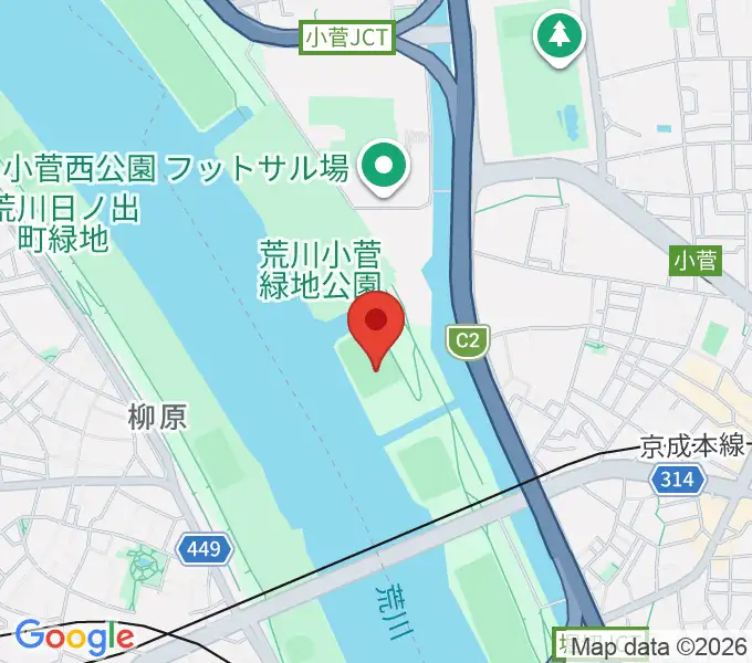 堀切橋少年硬式野球場の地図