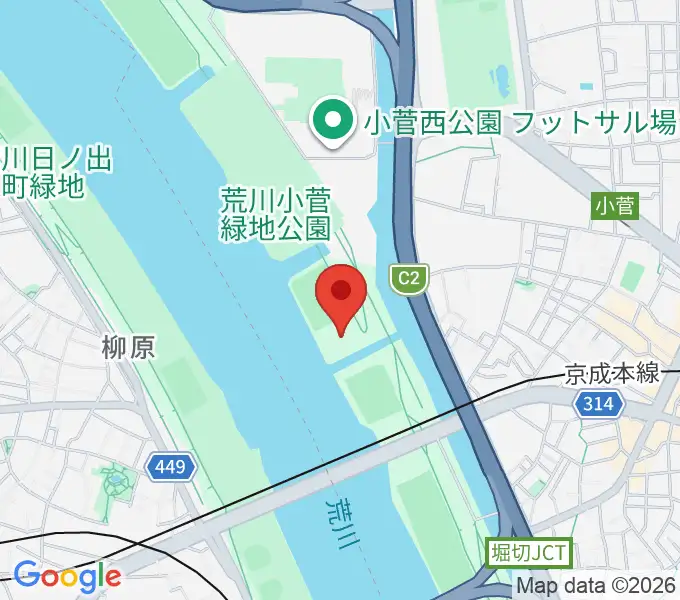 堀切橋フットサル場の地図