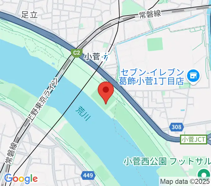 五反野野球場の地図