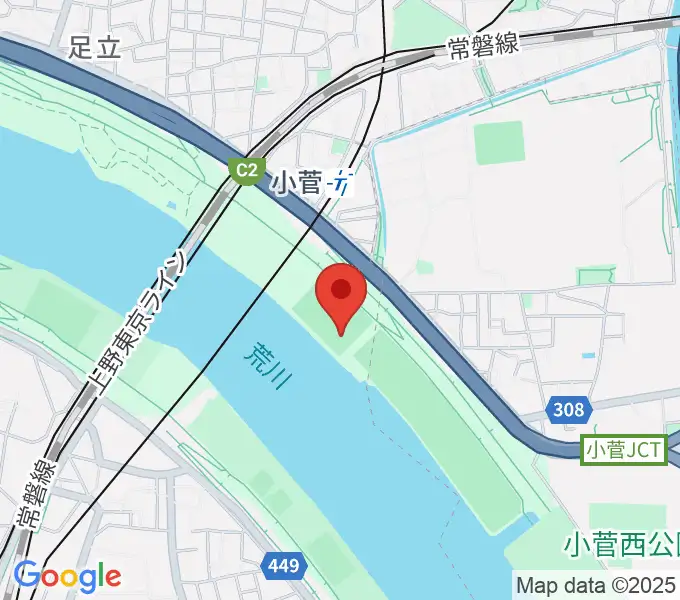 五反野野球場の地図