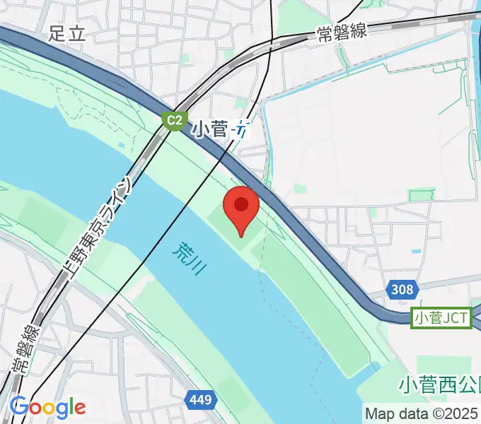 五反野野球場の地図