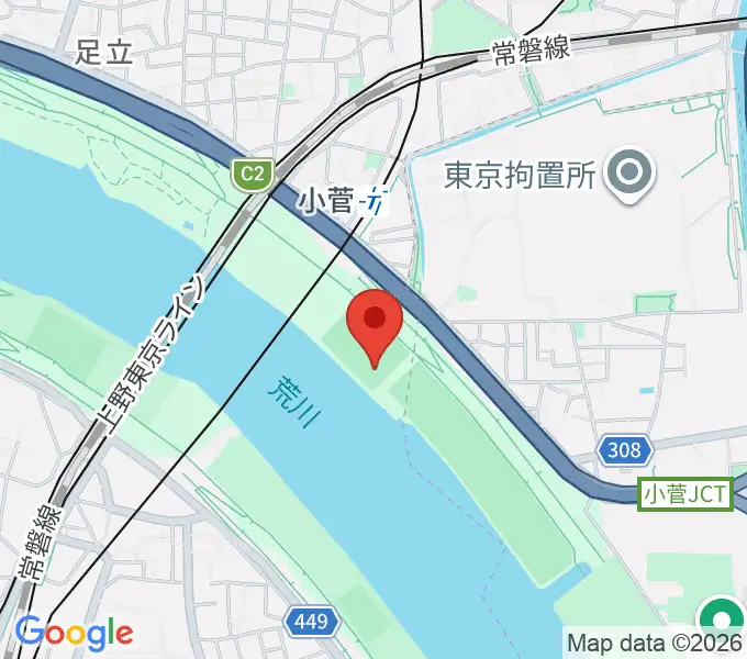 五反野野球場の地図