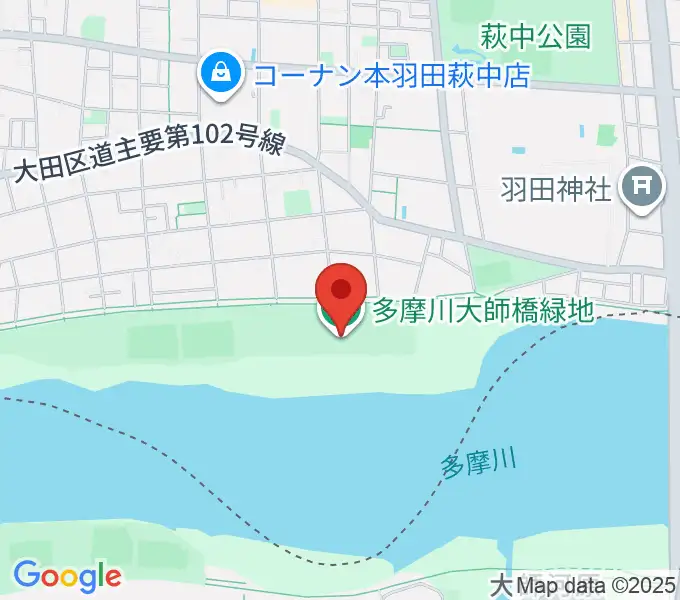 多摩川大師橋緑地の地図