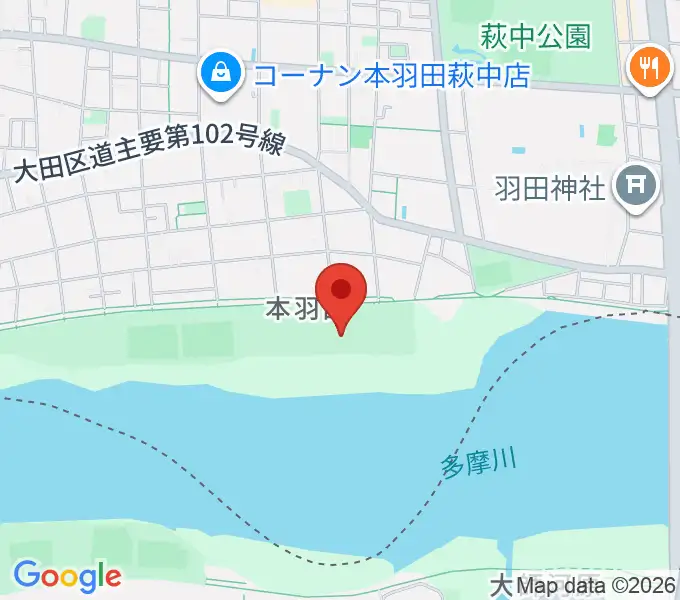 多摩川大師橋緑地の地図