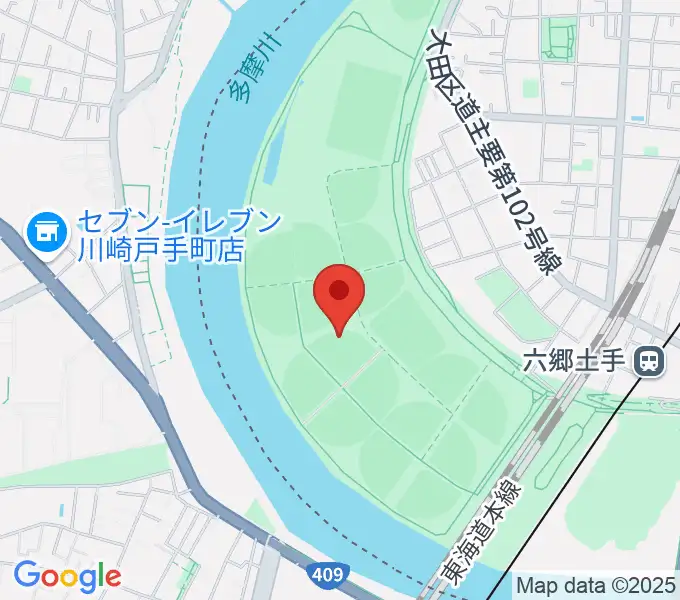 多摩川緑地野球場の地図