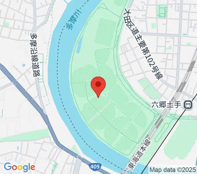 多摩川緑地野球場の地図