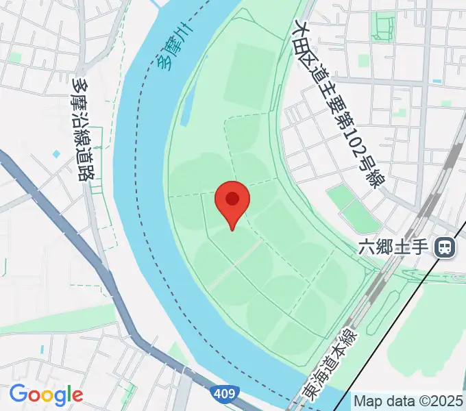 多摩川緑地野球場の地図
