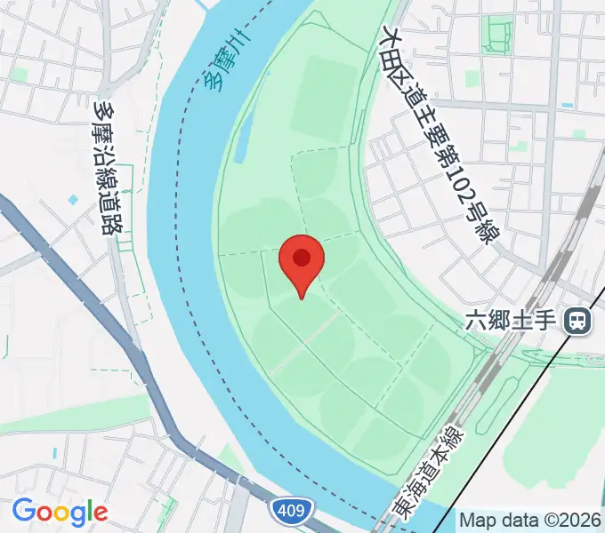 多摩川緑地野球場の地図