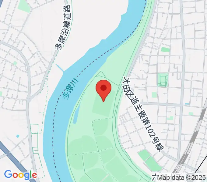 多摩川緑地サッカー場の地図