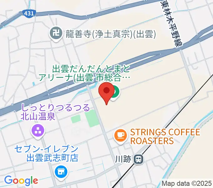 出雲だんだんとまとアリーナの地図