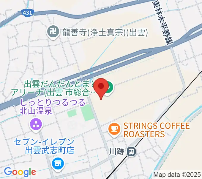 出雲だんだんとまとアリーナの地図