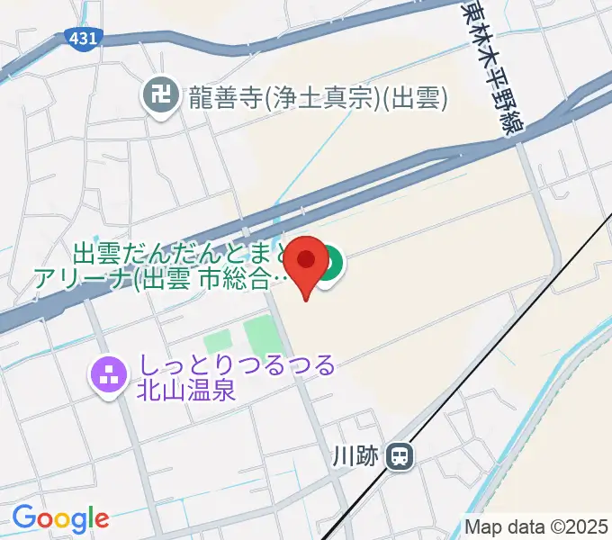 出雲だんだんとまとアリーナの地図