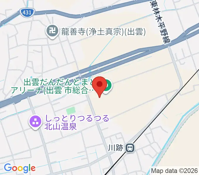 出雲だんだんとまとアリーナの地図