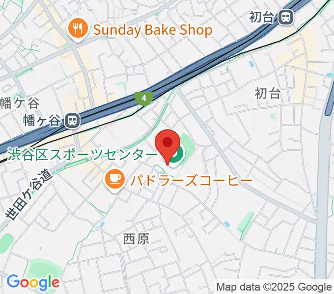 渋谷区スポーツセンター運動場の地図