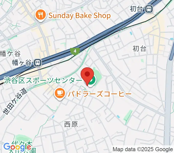渋谷区スポーツセンター運動場の地図