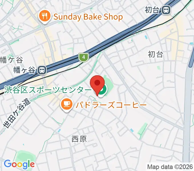 渋谷区スポーツセンター運動場の地図