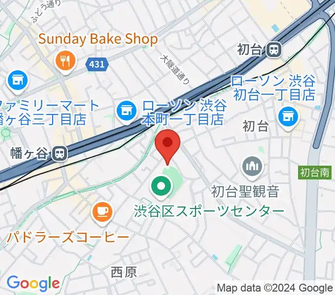 渋谷区スポーツセンターフットサル場の地図