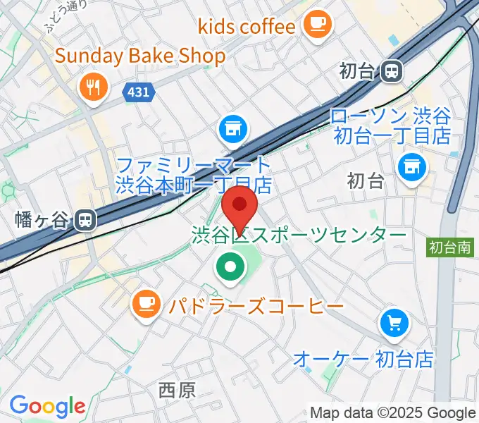 渋谷区スポーツセンターフットサル場の地図