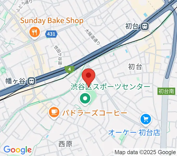 渋谷区スポーツセンターフットサル場の地図