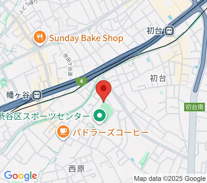 渋谷区スポーツセンターフットサル場の地図