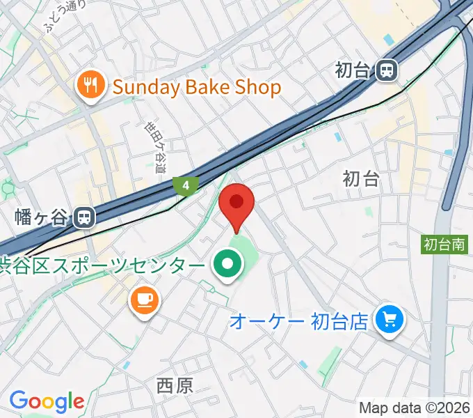 渋谷区スポーツセンターフットサル場の地図