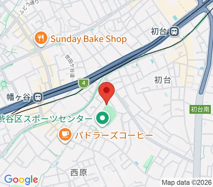 渋谷区スポーツセンターフットサル場の地図