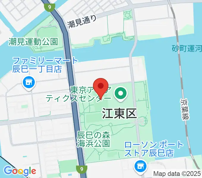 辰巳の森海浜公園ラグビー練習場の地図