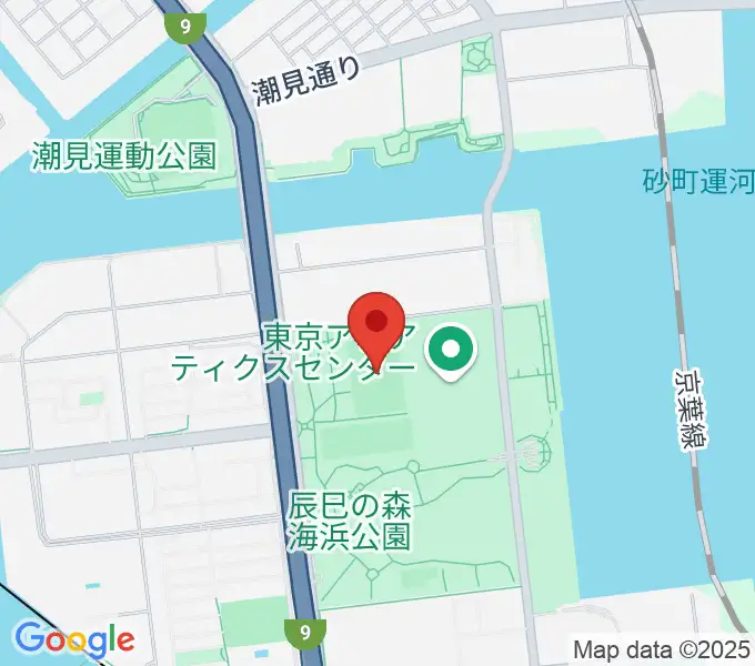 辰巳の森海浜公園ラグビー練習場の地図