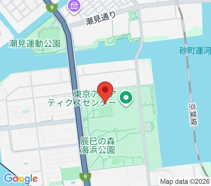 辰巳の森海浜公園ラグビー練習場の地図