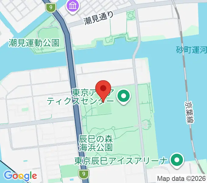 辰巳の森海浜公園ラグビー練習場の地図