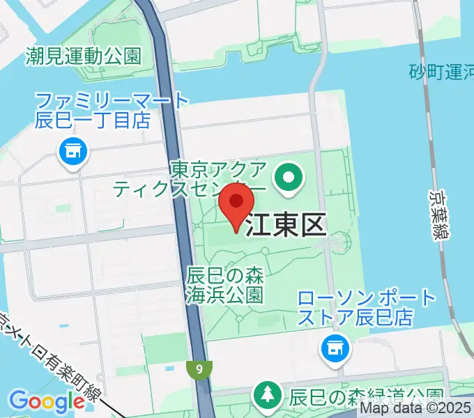 辰巳の森海浜公園少年広場の地図