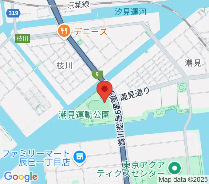 潮見野球場の地図