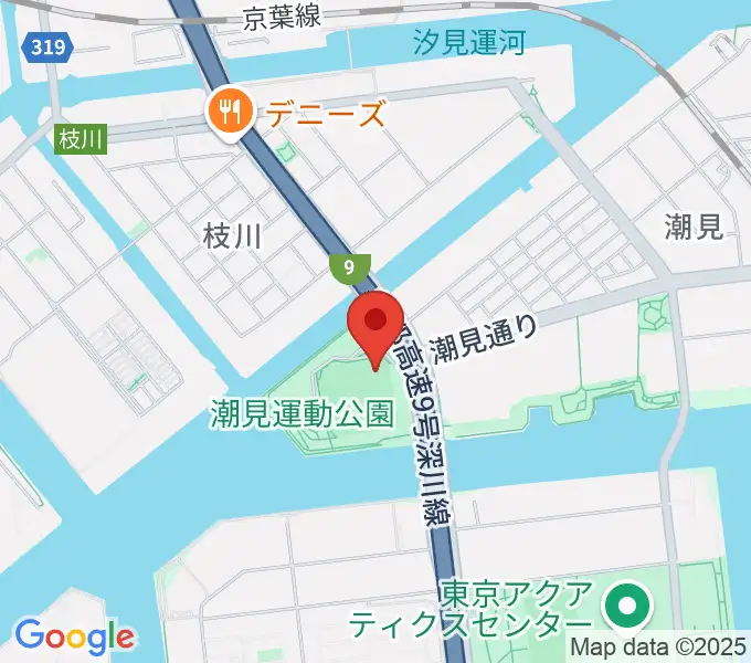 潮見野球場の地図