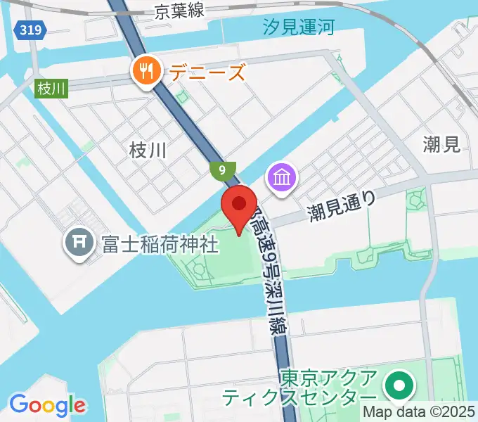 潮見野球場の地図
