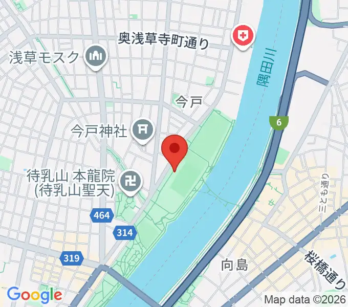 台東リバーサイドスポーツセンター陸上競技場の地図