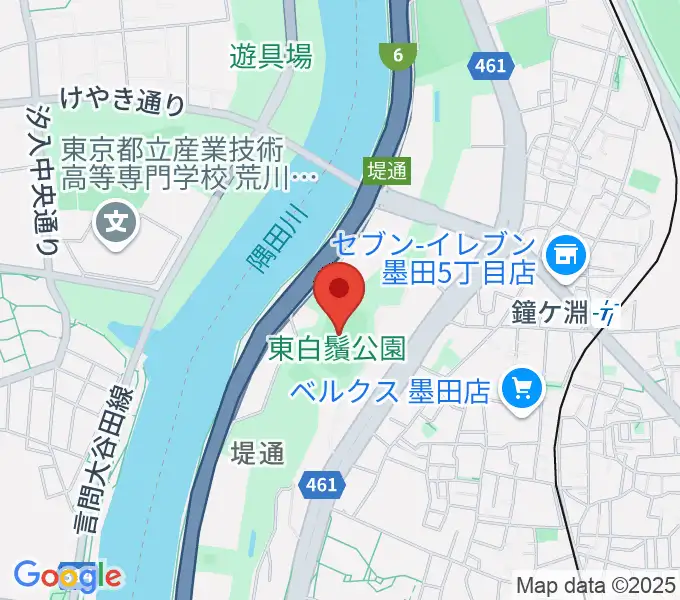 東白鬚公園小野球場の地図
