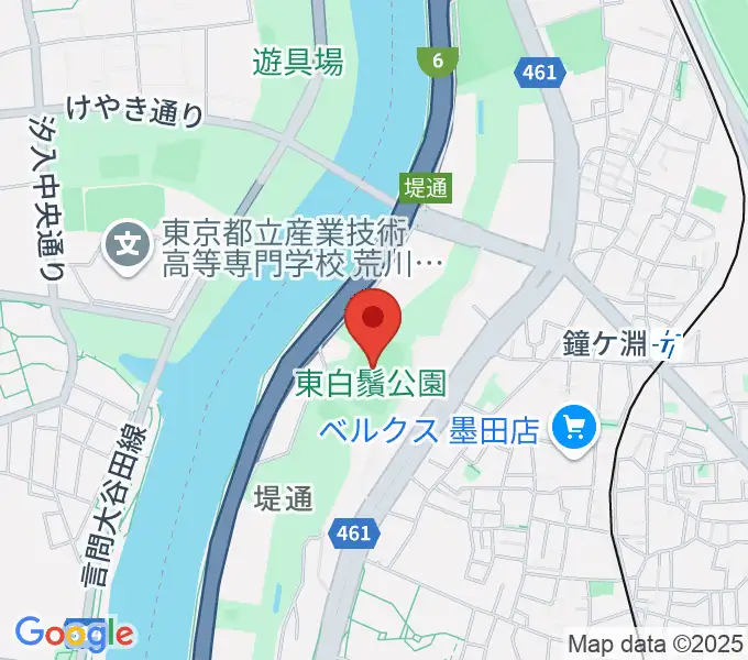 東白鬚公園小野球場の地図
