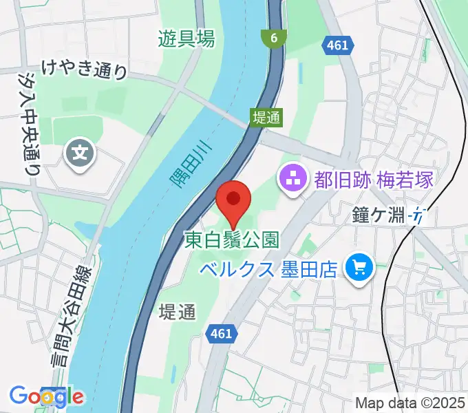 東白鬚公園小野球場の地図