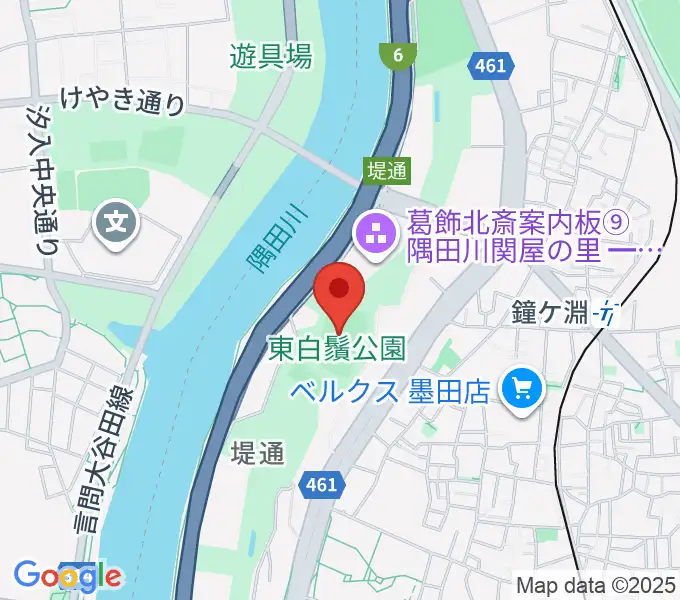 東白鬚公園小野球場の地図