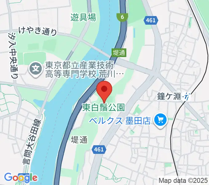 東白鬚公園小野球場の地図