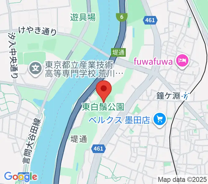 東白鬚公園小野球場の地図